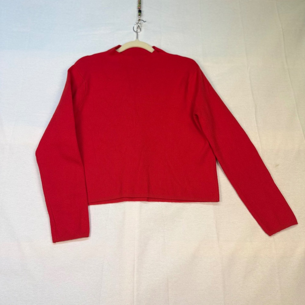 Mango MNG Womens Red Mock Neck Knit Sweater Long Sleeve Viscose Blend Size S